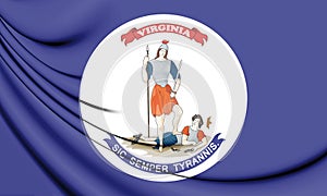 3D Flag of Virginia 1861, USA.