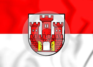 3D Flag of Weilheim in Oberbayern Bavaria, Germany.