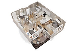 3d floor plan concept render