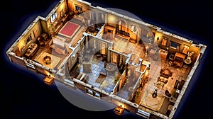 3d floor plan of a fairytale castle