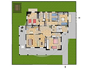3d floor plan . Floor plan. Color floor plans 3d