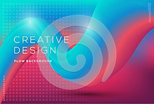 3d flow dynamic shapes composition with gradient color background