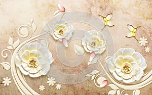 3d flower design wallpaper background,