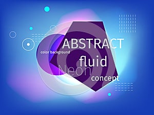 3d fluid Liquid abstract shape splash and blobs neon color. Vector abstraction background. Plastic or oil shapes. Dynamic