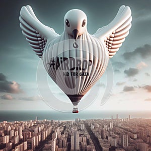 3d flying bird airdrop aid render