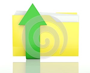 3d folder icon with arrow, download