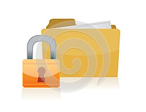 3d folder locked illustration