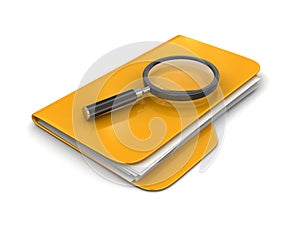 3D Folders with Magnifying Glass