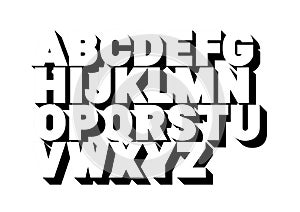 3d font alphabet.