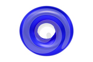 3D font number 0, funny cartoon symbol zero made of realistic blue helium balloon, Premium 3d illustration.