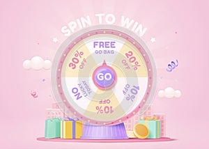 3d fortune spinning wheel template