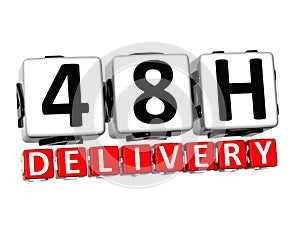 3D Forty Eight Hour Delivery Button Click Here Block Text