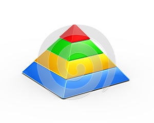 3d four layer color segment pyramid