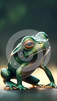 3d frog cartoon character illustration ai generated