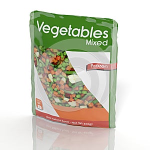 3D Frozen Vegetables packet