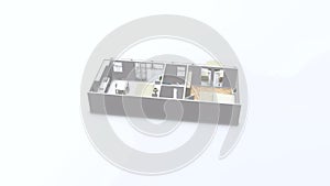 3d furnished home apartment rendering animation