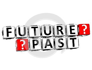 3D Future Past Button Click Here Block Text