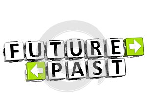 3D Future Past Button Click Here Block Text