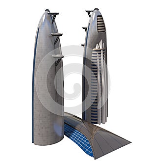 3D Futuristic City Architecture