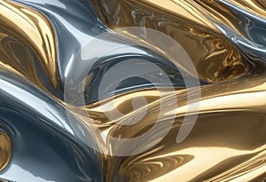 3D futuristic hyper-realistic liquid metal texture with mirror shine