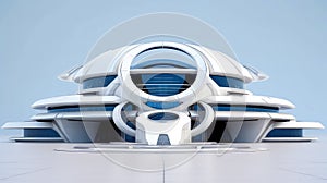 3D futuristic sci-fi white city architecture with organic skyscrapers, for science fiction or fantasy backgrounds, Abstract