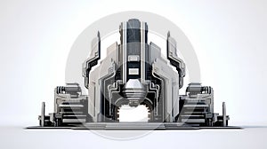 3D futuristic sci-fi white city architecture with organic skyscrapers, for science fiction or fantasy backgrounds, Abstract