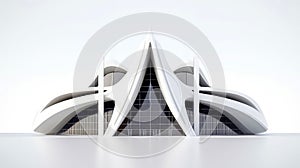 3D futuristic sci-fi white city architecture with organic skyscrapers, for science fiction or fantasy backgrounds, Abstract