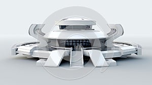 3D futuristic sci-fi white city architecture with organic skyscrapers, for science fiction or fantasy backgrounds, Abstract