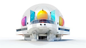 3D futuristic sci-fi white colorful city architecture with organic skyscrapers, for science fiction or fantasy backgrounds,