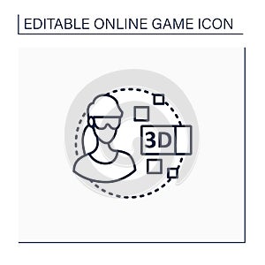 3d gameplay line icon