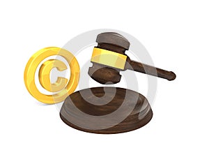 3d gavel copyright laws concept