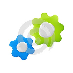 3d Gear vector icon. Concept for setting and repair. Gear, optimizing, workflow icon