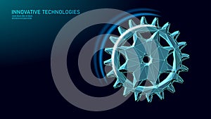 3D gear work progress concept. Wheel industry mechanism engineering teamwork. Data analysis business engine cog