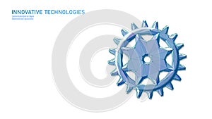 3D gear work progress concept. Wheel industry mechanism engineering teamwork. Data analysis business engine cog