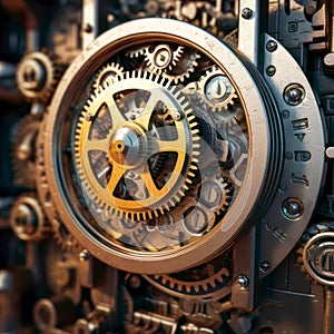 3d gears cog whell background , business teamwork and industry metaphor