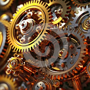 3d gears cog whell background , business teamwork and industry metaphor