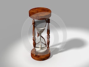 3d generated hour glass with clipping path on changeable background