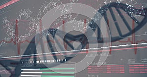 3D genes diagram on darkred background