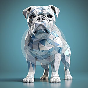 3d Geometric Bulldog Triangle Illustration For Illustrator