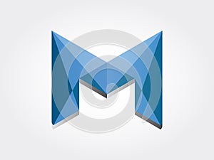 3D Geometric Letter M Icon