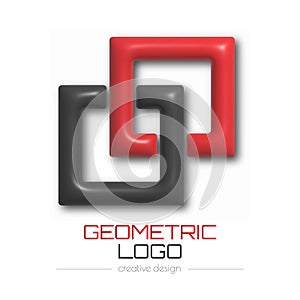 3d geometric logo. A template for a brand, sticker, sticker, or pictogram