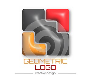 3d geometric logo. A template for a brand, sticker, sticker, or pictogram