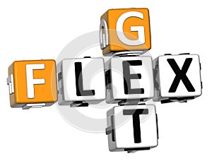 3D Get Flex Crossword over white background