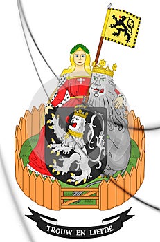 3D Ghent coat of arms, Belgium.