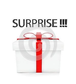 3d gift box surprise text