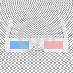 3d glasses on chequered background