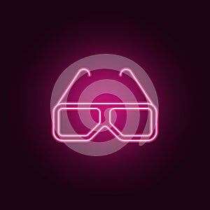 3d glasses icon. Elements of Cinema in neon style icons. Simple icon for websites, web design, mobile app, info graphics
