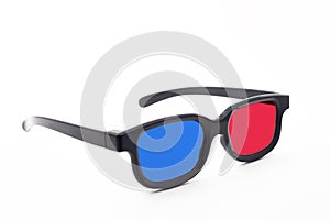 3d glasses on a white background isolated . Cinema glasses frontally.
