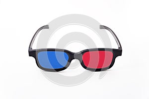 3d glasses on a white background isolated. Cinema glasses frontally.