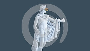 3d glitch of sculpture apollo